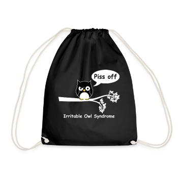 Irritable owl syndrome - Drawstring Bag - black - Front