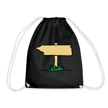 schild_3c - Drawstring Bag - black - Front