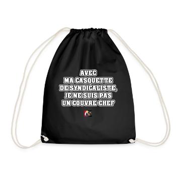 AVEC MA CASQUETTE DE SYNDICALISTE, JE NE SUIS PAS - Sac de sport léger - noir - Devant