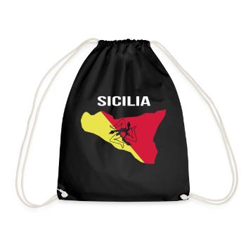 SICILIA sicilian Sizilien Siciliana italy - Turnbeutel - Schwarz - Vorne