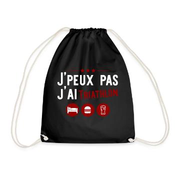 J'ai triathlon t-shirt humour alcool - Sac de sport léger - noir - Devant