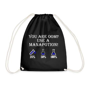 Use a mana potion for gamers - Drawstring Bag - black - Front