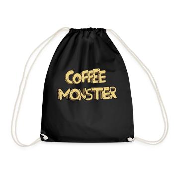 textcoffee_monster - Drawstring Bag - black - Front