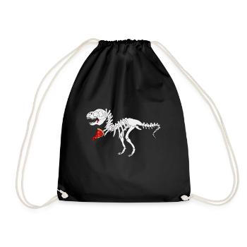 Dinosaur pizza - Drawstring Bag - black - Front