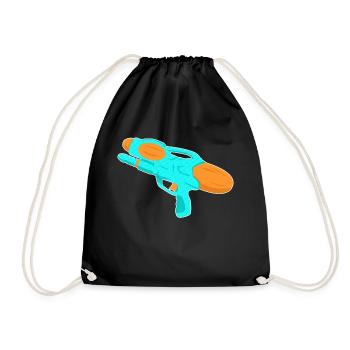 Wasserpistole - Turnbeutel - Schwarz - Vorne