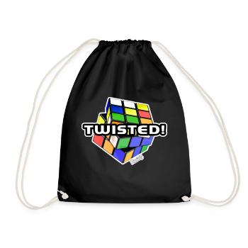Rubik's Twisted! Cube Unsolved - Drawstring Bag - black - Front