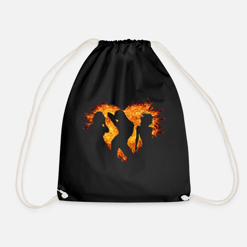 heart dance - Drawstring Bag - black