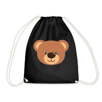 Teddy bear - Drawstring Bag - black - Front