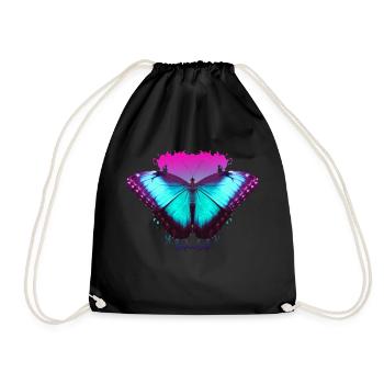 Butterfly Schmetterlinge Geschenk - Turnbeutel - Schwarz - Vorne