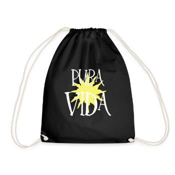 Pura Vida,Träumen,Geniessen,leben,lieben - Turnbeutel - Schwarz - Vorne