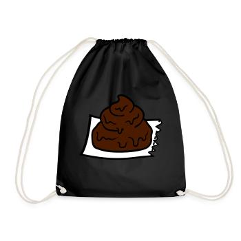 haeufchen comic heap shit torn off stueck - Drawstring Bag - black - Front