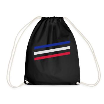 France Français Française French Frankreich - Turnbeutel - Schwarz - Vorne