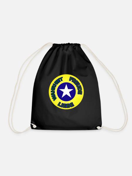 Truth Joy Love Spiritual Eye - Drawstring Bag - black
