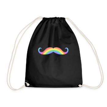 Regenbogen-Tasch - Turnbeutel - Schwarz - Vorne