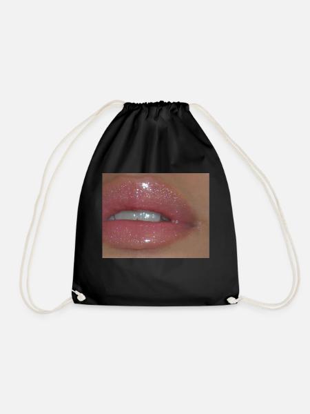 glossy y2k aesthetic lips - Turnbeutel - Schwarz