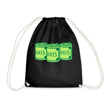 A lot of $ 100 - Drawstring Bag - black - Front