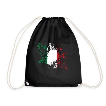 Italy Flag Stain Design - Drawstring Bag - black - Front