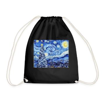 Nuit étoilée de Van Gough - Noël blanc - Sac de sport léger - noir - Devant