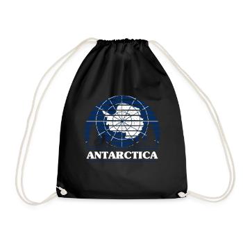 Antarctica Flag Peace Pride Politics Gift - Drawstring Bag - black - Front