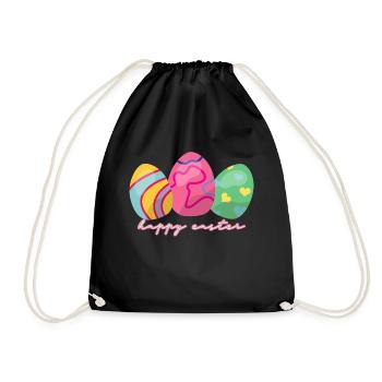 Frohe Ostern - Turnbeutel - Schwarz - Vorne