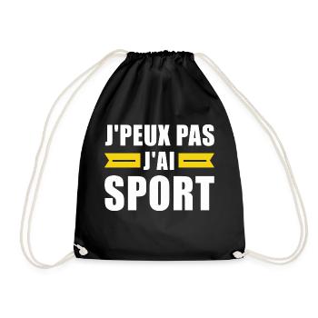 je peux pas j'ai sport - Sac de sport léger - noir - Devant