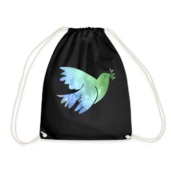 Friedenstaube Frieden Peace Weltfrieden Love - Turnbeutel - Schwarz - Vorne