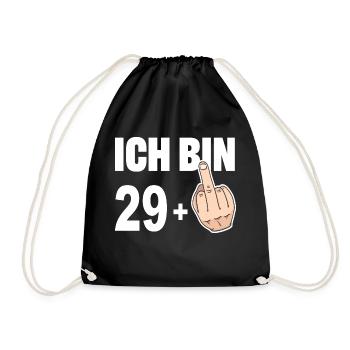 Ich bin 29 + Mittelfinger, keine 30 Jahre alt - Turnbeutel - Schwarz - Vorne