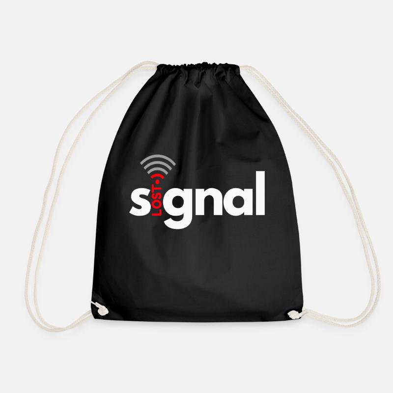 signal lost - Drawstring Bag - black