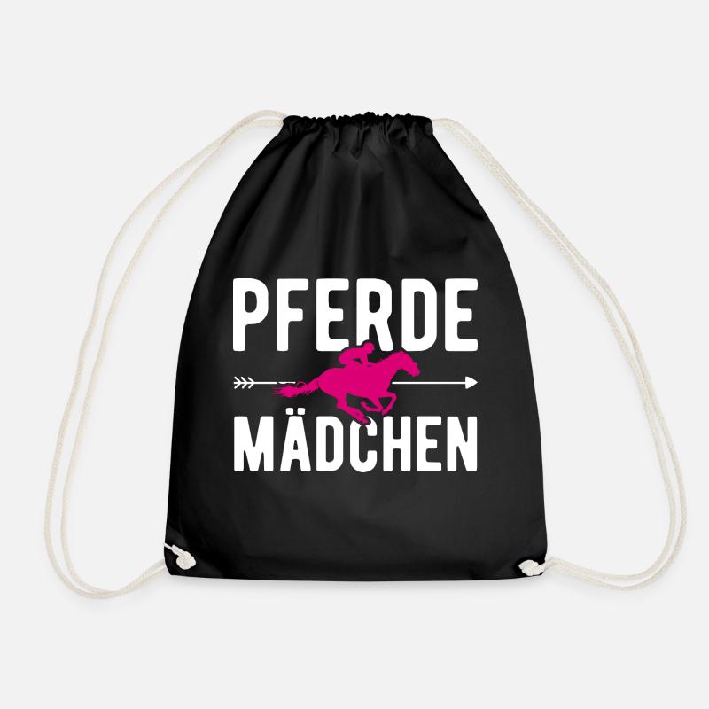 Pferdemädchen Pferde Reitsport Reiter Sprüche - Turnbeutel - Schwarz