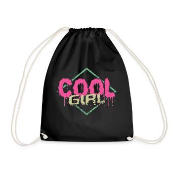 Cool Girl - Turnbeutel - Schwarz - Vorne