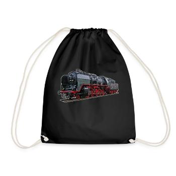 Dampflok BR 50 3501 - Turnbeutel - Schwarz - Vorne