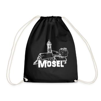 Mein Mosel Logo weiß - Turnbeutel - Schwarz - Vorne