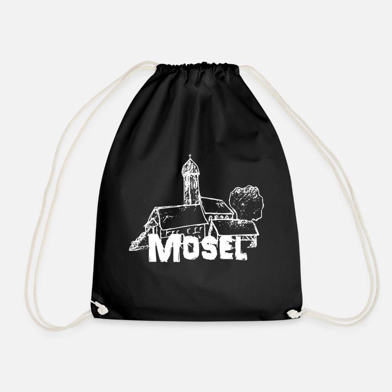 Mein Mosel Logo weiß - Turnbeutel - Schwarz