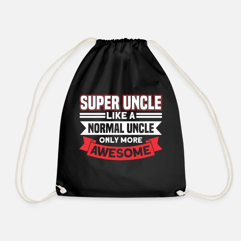 Uncle Brother Uncle Gift - Drawstring Bag - black