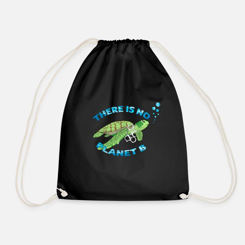 Pas de tortue de la planète B - Sac de sport léger - noir