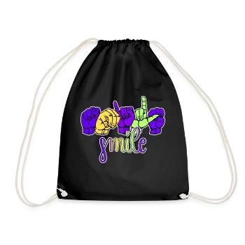 smile - avec langue des signes dgs asl - Sac de sport léger - noir - Devant