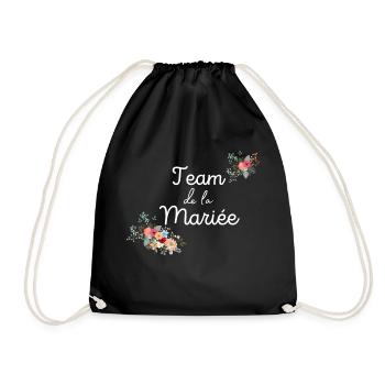 team de la Mariée evjf t-shirt assorti floral - Sac de sport léger - noir - Devant