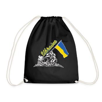 ukrainische flagge hissen - Turnbeutel - Schwarz - Vorne
