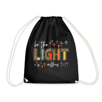 Be Light Matthew 5 14 Leopard Christian Religious - Turnbeutel - Schwarz - Vorne