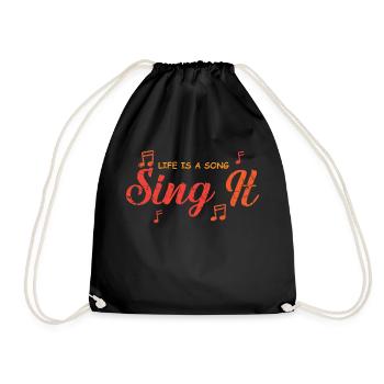 Life is song. Musician Gift - Drawstring Bag - black - Front