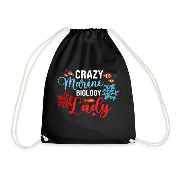 Crazy Marine Biology Lady Scientist Ocean Student - Turnbeutel - Schwarz - Vorne