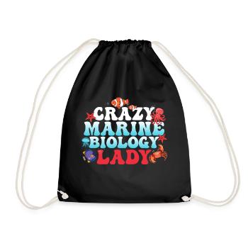 Crazy Marine Biology Lady Ocean Étudiante scientifique - Sac de sport léger - noir - Devant