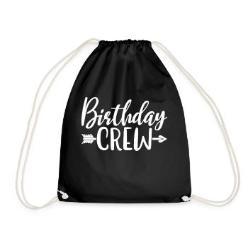 Birthday Crew Matching Group Birthday Party Outfit - Drawstring Bag - black - Front
