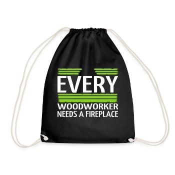 tools lumber bingo hall tshirts humor - Drawstring Bag - black - Front