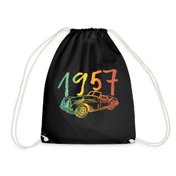 1957 Best Age Vintage Car Oldschool - Drawstring Bag - black - Front