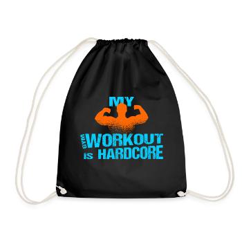 Gym Workout Man Training - Drawstring Bag - black - Front