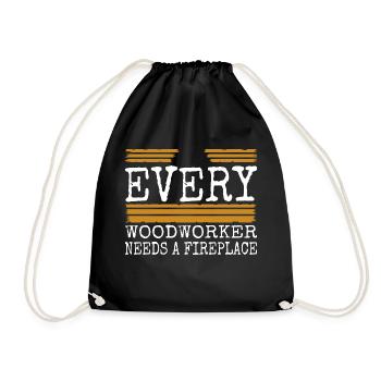 forest work tree feller hearbeat jackhammer - Turnbeutel - Schwarz - Vorne