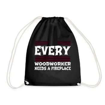 carpenter funny tshirts jokes forester best - Drawstring Bag - black - Front