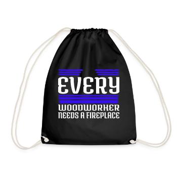 carpenter funny tshirts awesome dad forest work - Drawstring Bag - black - Front