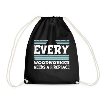 hearbeat carpenter - Drawstring Bag - black - Front